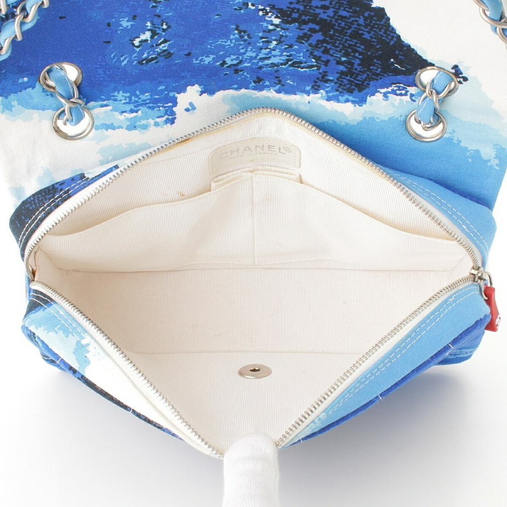 Chanel Surfline Canvas Chain Shoulder Bag Blue - Picture 6 of 6